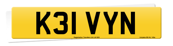 Registration number K31 VYN